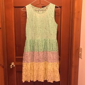 {Ya Los Angeles} lace color block dress